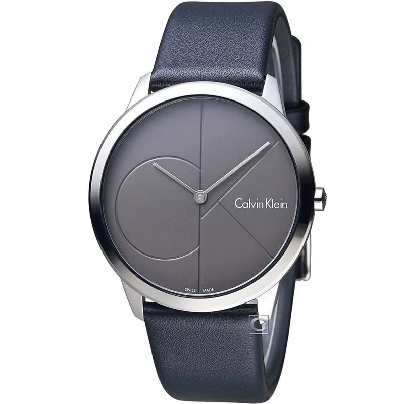 Minimal Black Leather Watch by Calvin Klein