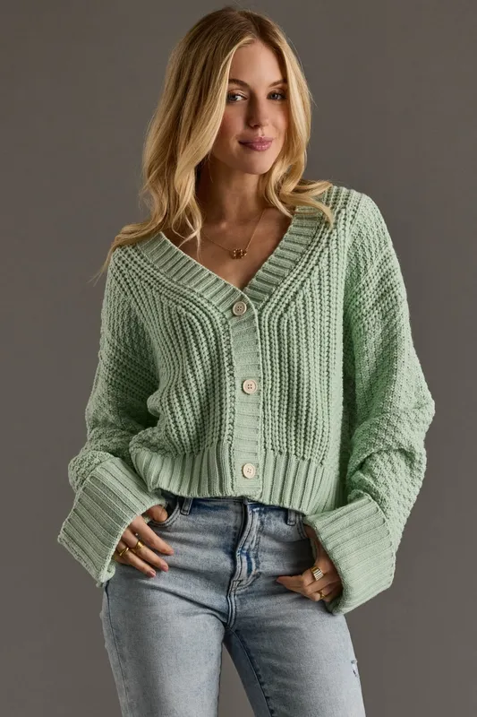 Mint Cropped Cardigan