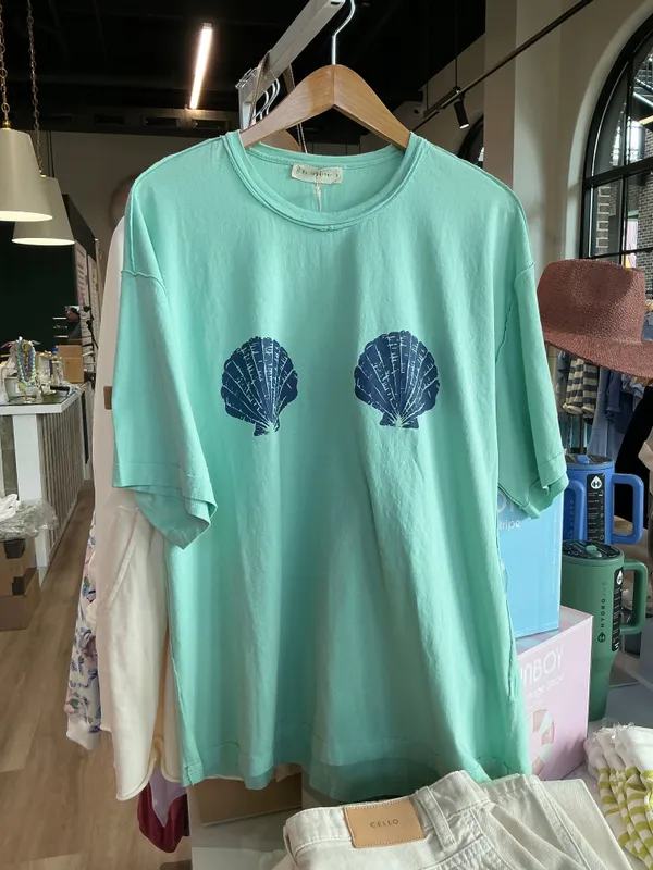 Mint Sea Shell Top