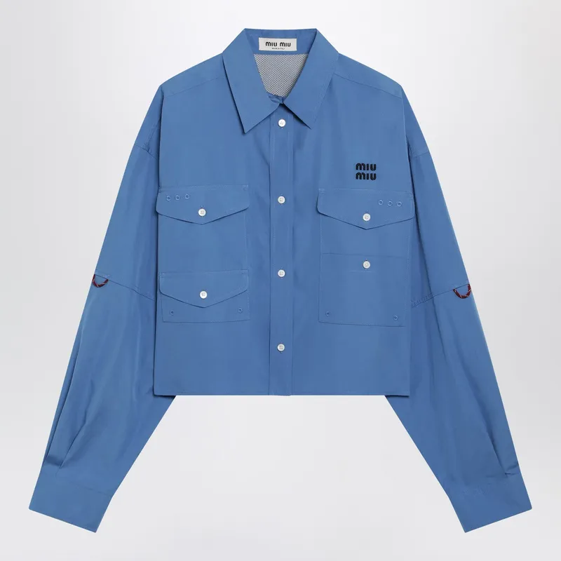 Miu Miu Periwinkle Boxy Cotton Shirt
