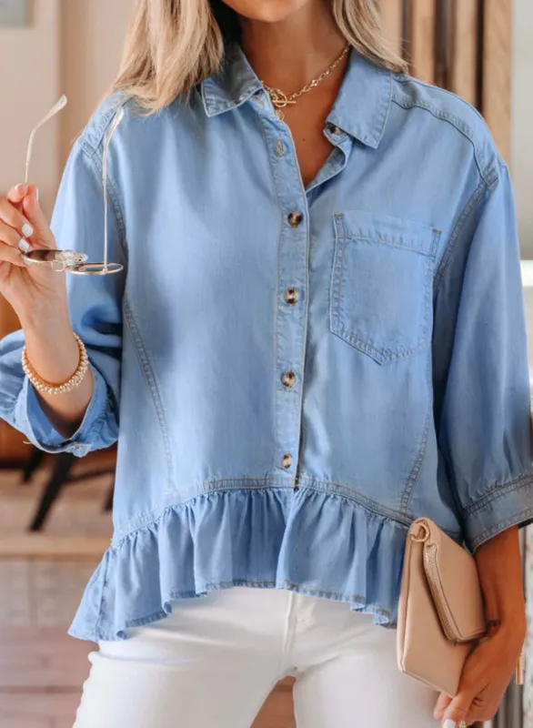 Ml30 Light Wash Denim Shirt With