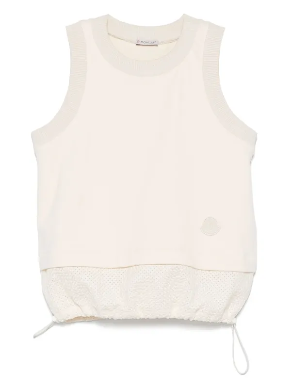 Tank Top Moncler Embroidered Tank Top White