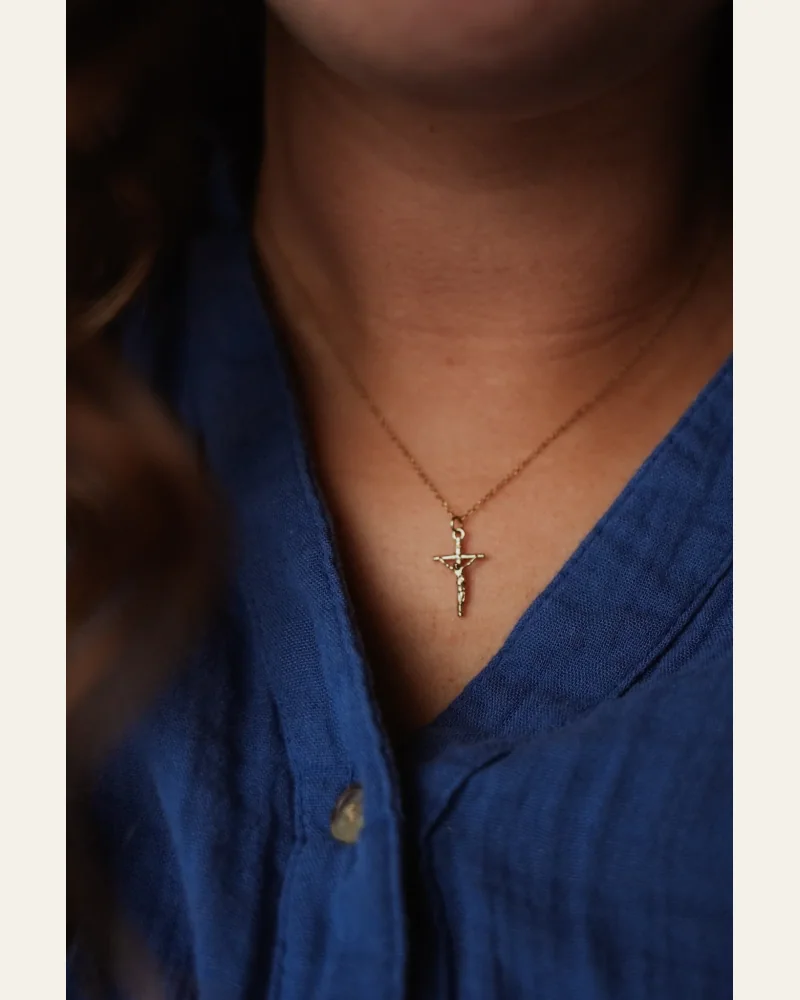 Women's Gold Crucifix Necklace
