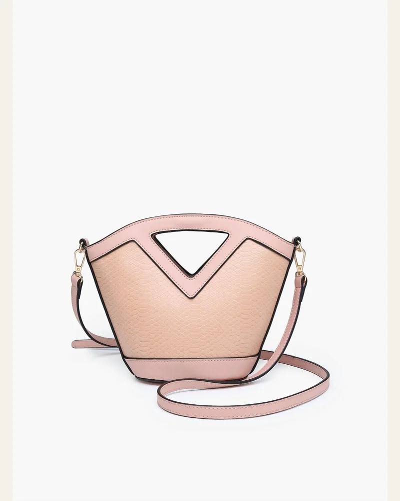 Women's Vegan Snake Bucket Bag In Pink