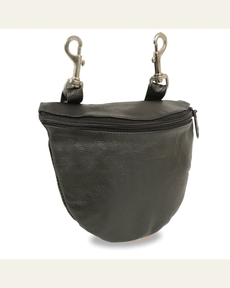 Milwaukee Leather SH197 Women's Black Leather Belt Bag with Belt Clasps