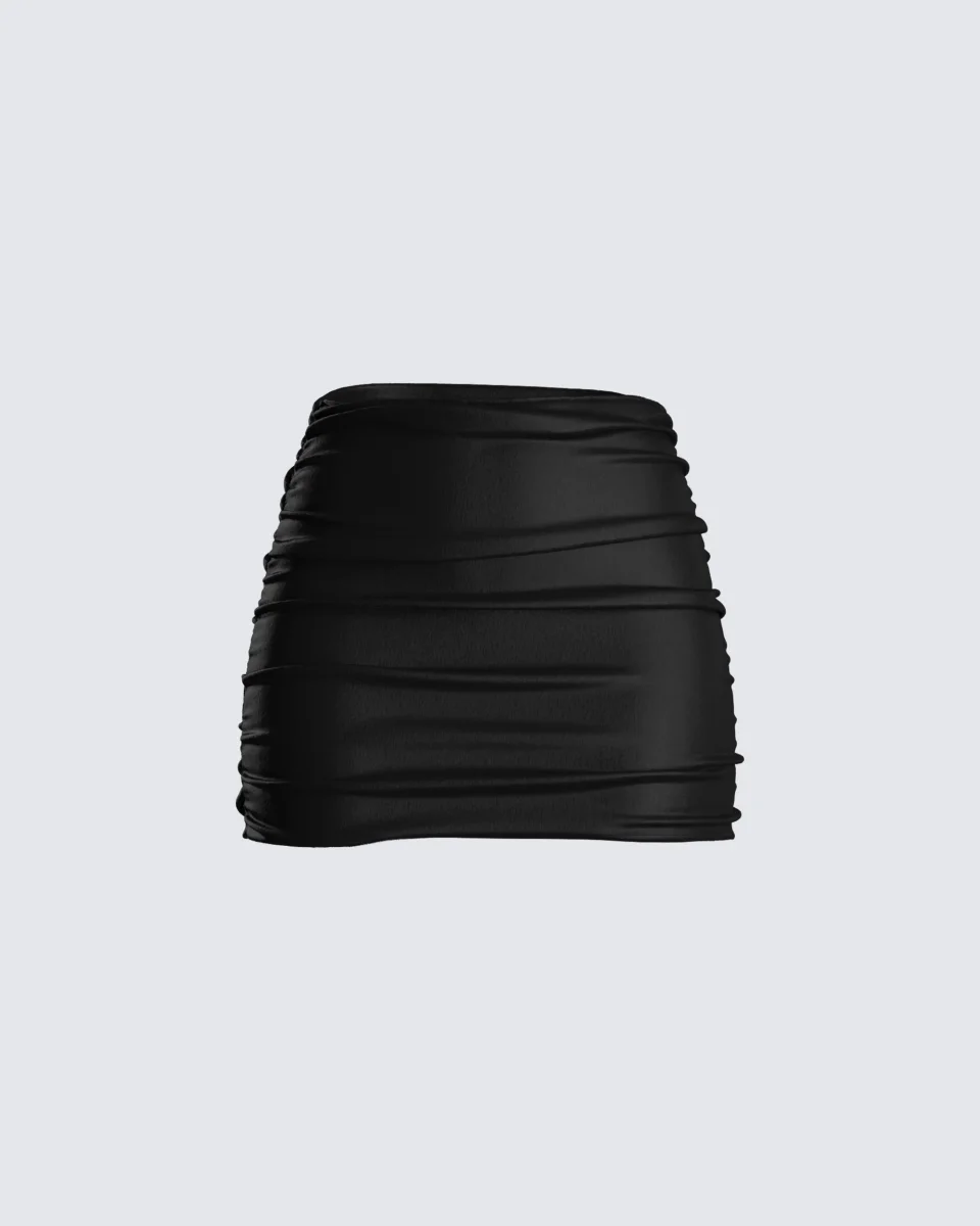 Narda Black Satin Mini