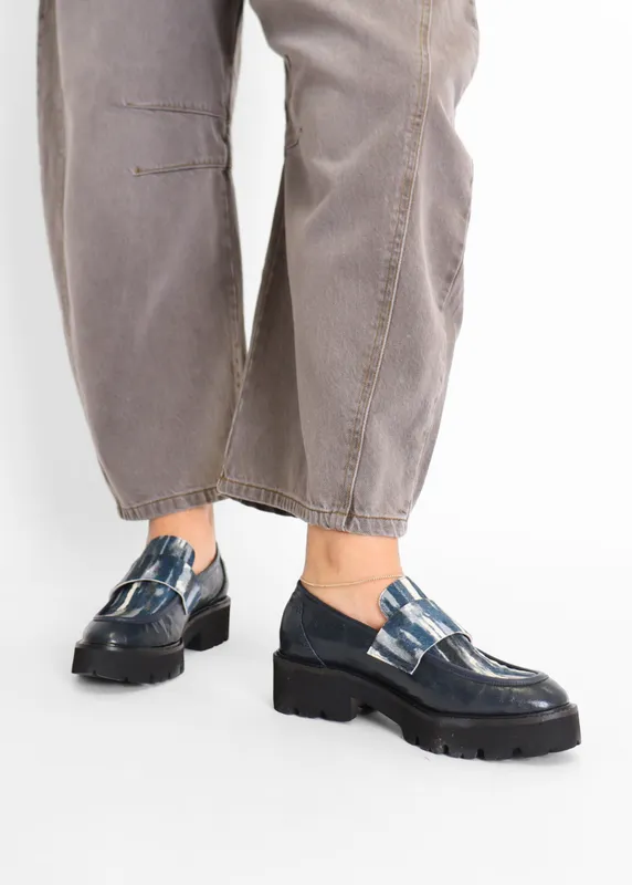 Navy Loafers