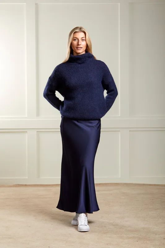 Navy Slip Skirt