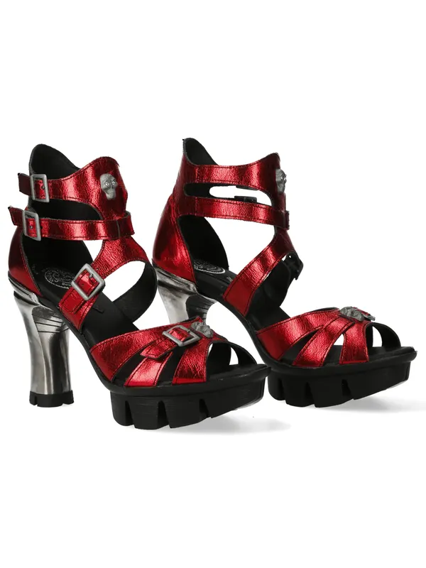 New Rock Red Punk Heeled Sandals