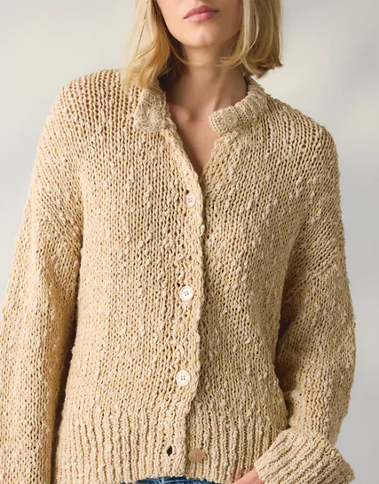 BDG Bridget Cotton Slub Knit Oversized Cardigan