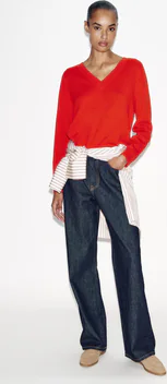 Low Heel Split Leather Loafers