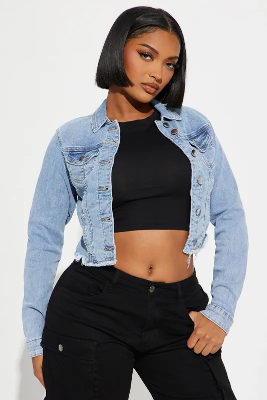 Not Your Father' Denim Jacket Light Wash