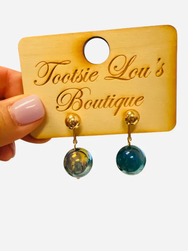 Ocean Blue Drop Earrings (water Resistant)