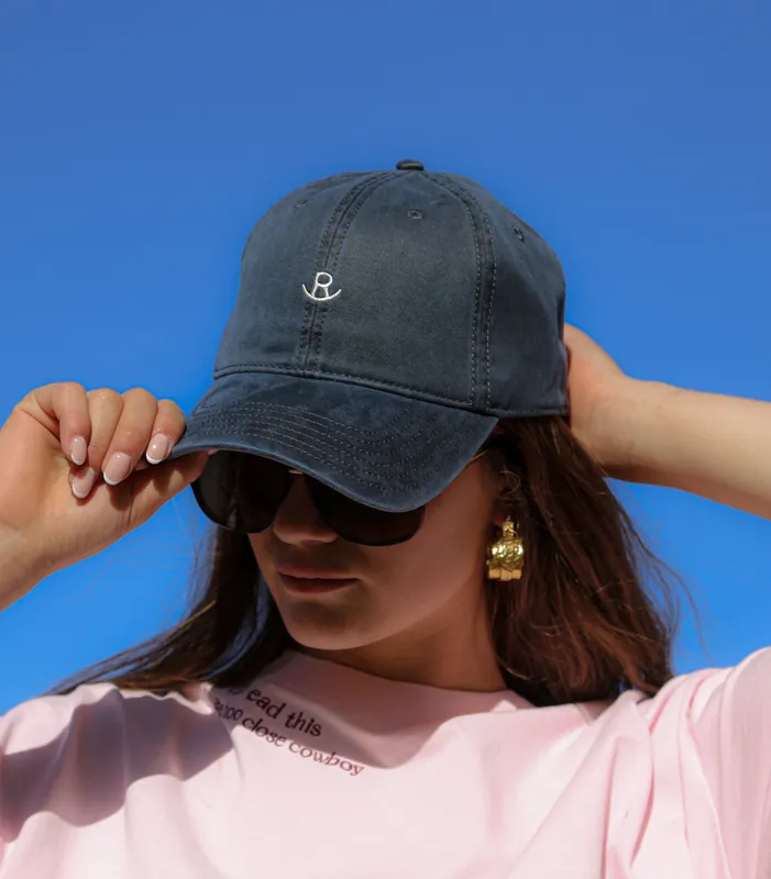 Oiled Navy Baseball Cap