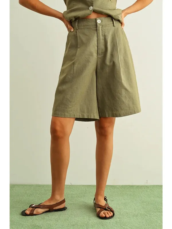 Olive Bermuda Shorts