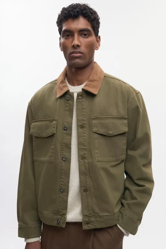 Olive Denim Overshirt