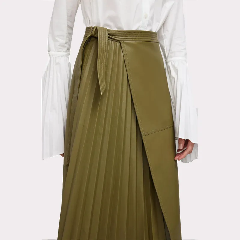 Olive Green Wrap-' Midi