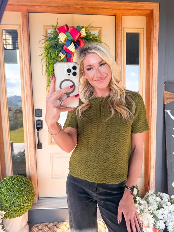 Olive Knit Top