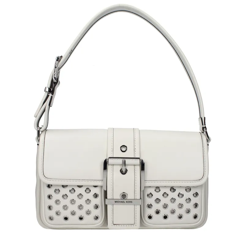 Optic White Leather Shoulder Bag