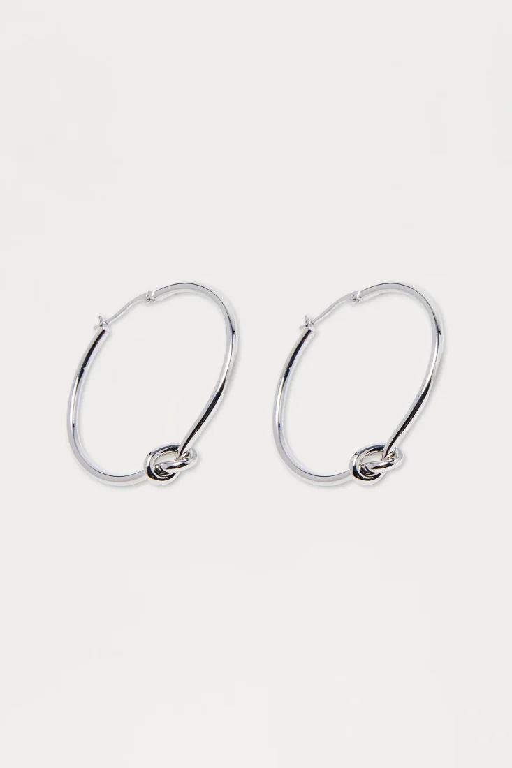 Knot Your Problem Hoop Earring Silver