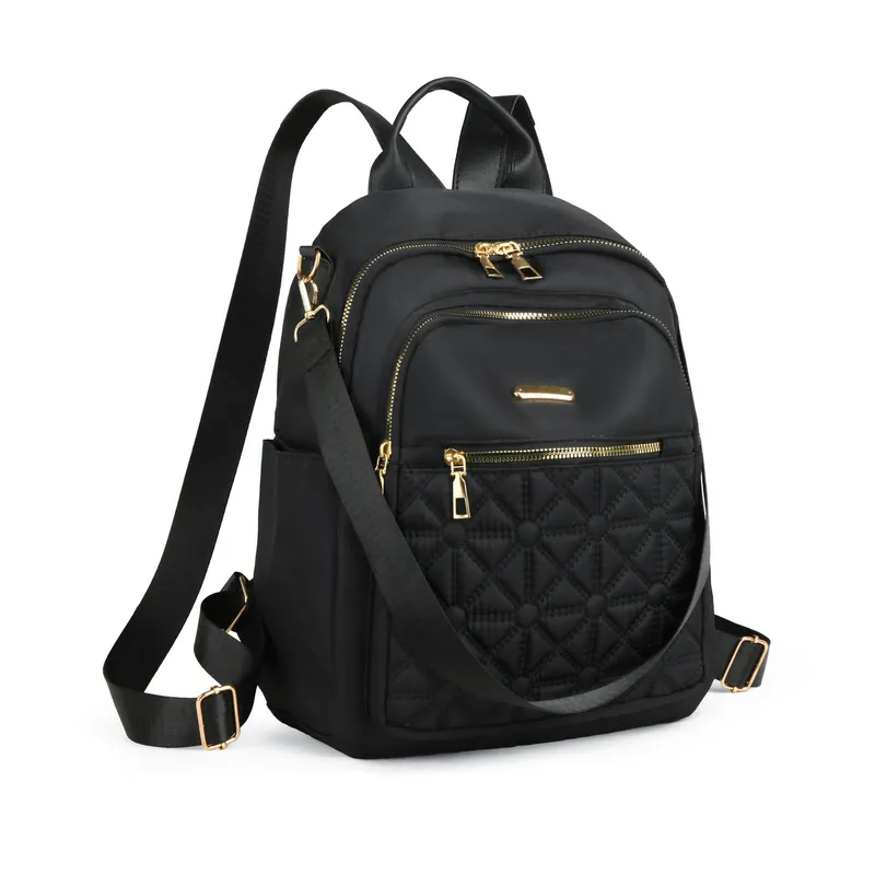 Oversized Black Leather Travel Tote