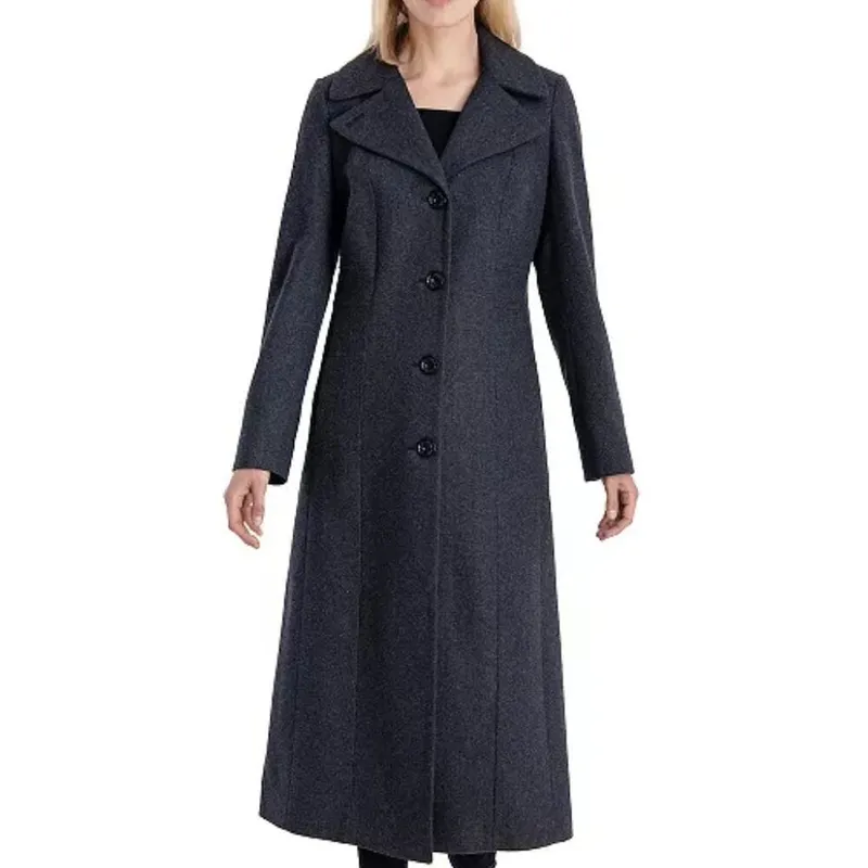Oversized Black Wool Overcoat
