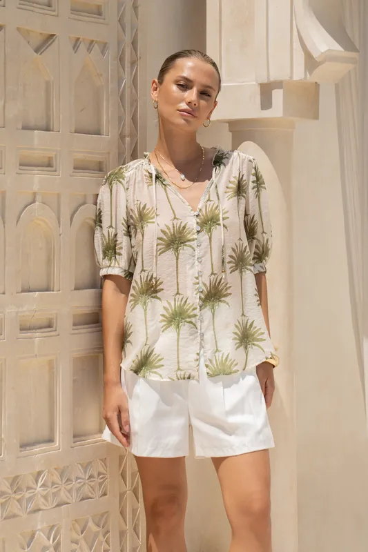 Palm Green Tropical Puff