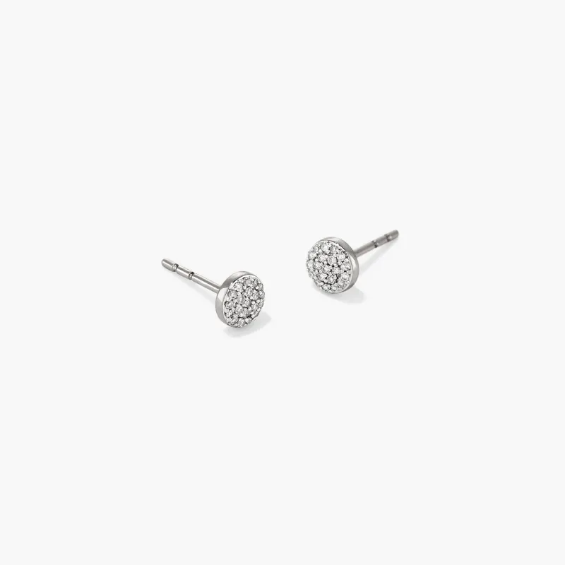 Pavé Diamond Round Studs