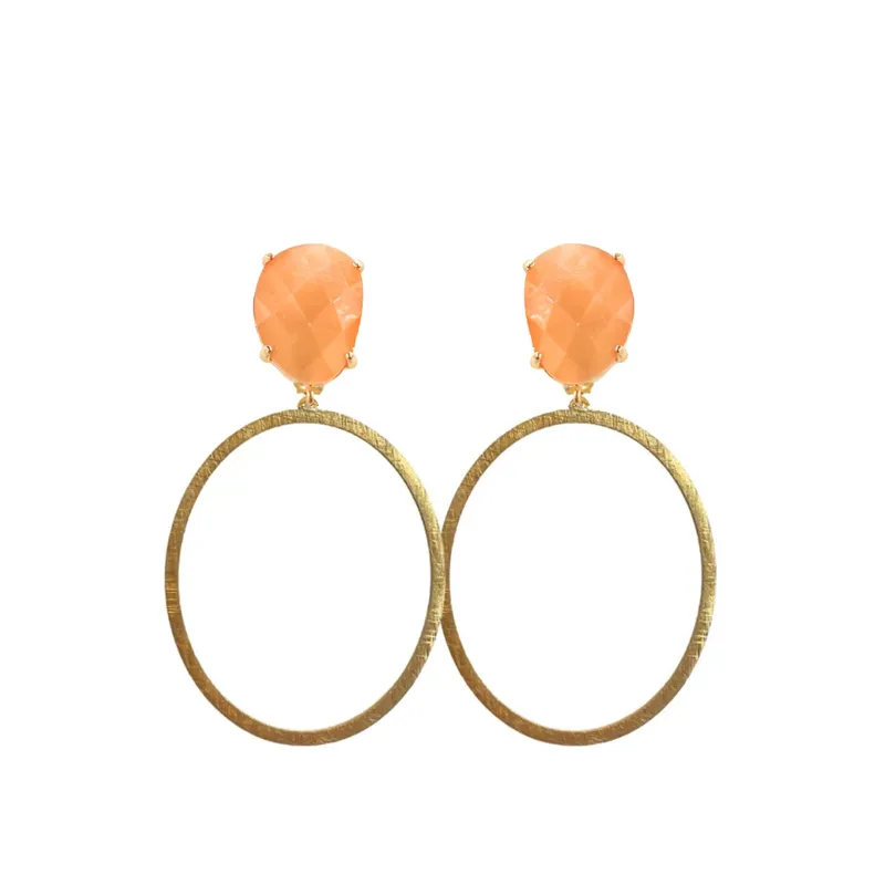 Peach Hoops Earrings