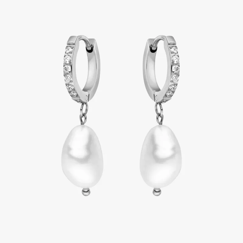 Pearl Hoop Earrings