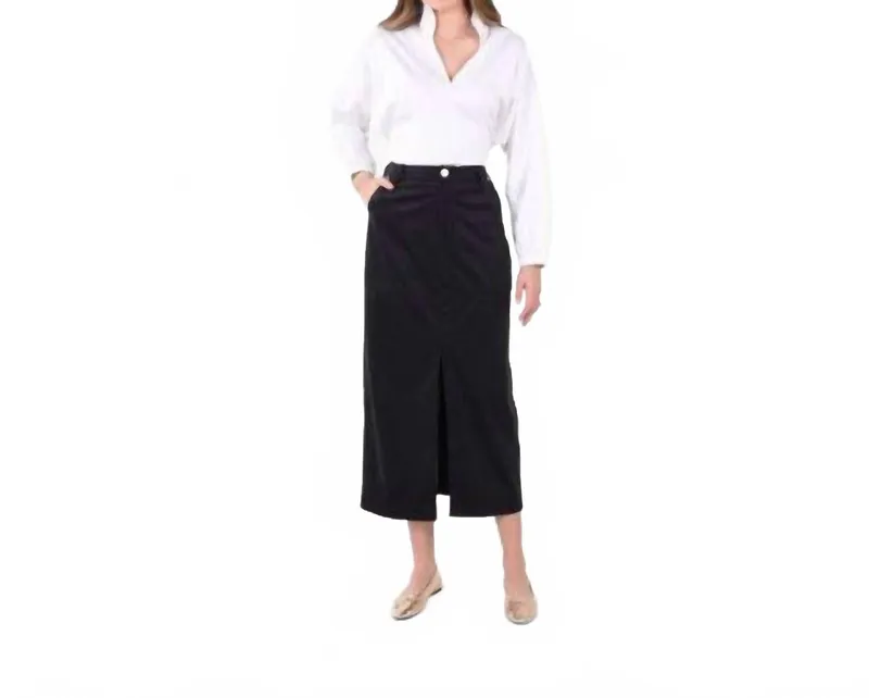 Pencil Midi Skirt In Black
