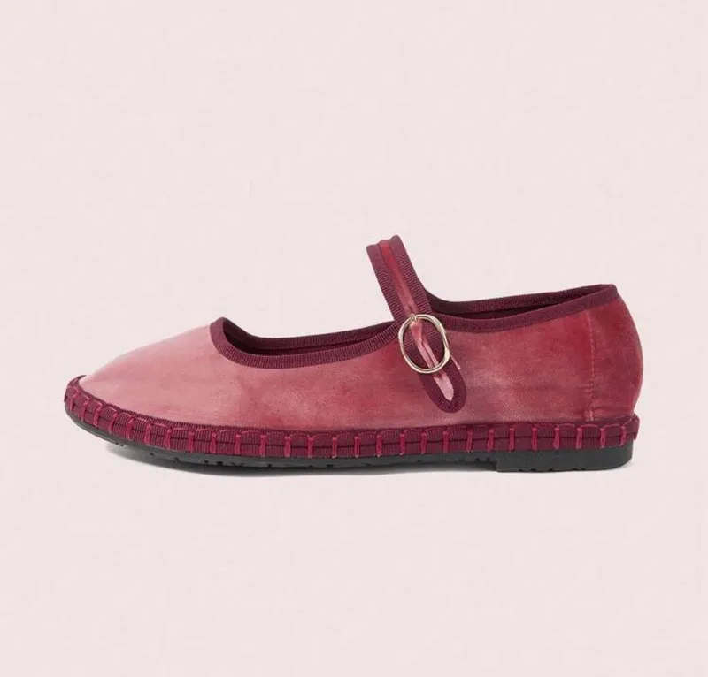 Pink & Burgundy Flats