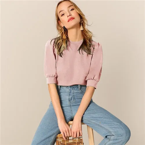 Pink Puff Sleeve Top