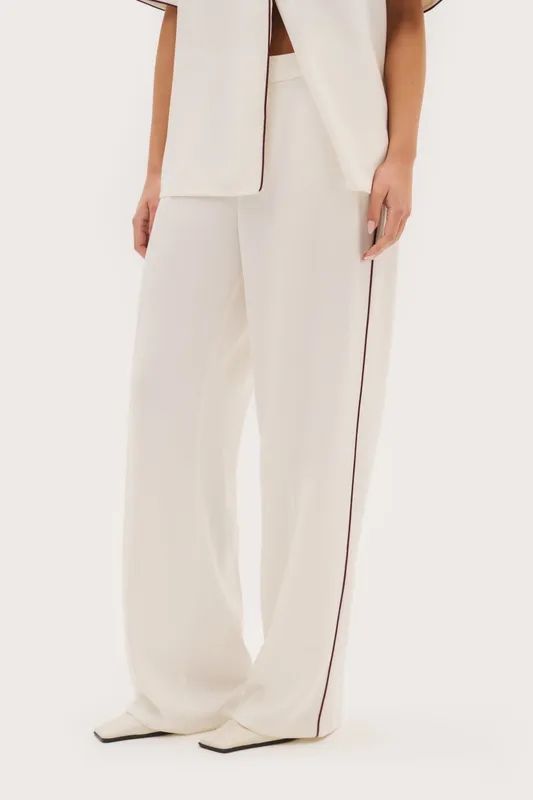 Piped Tailored Trousers Cream