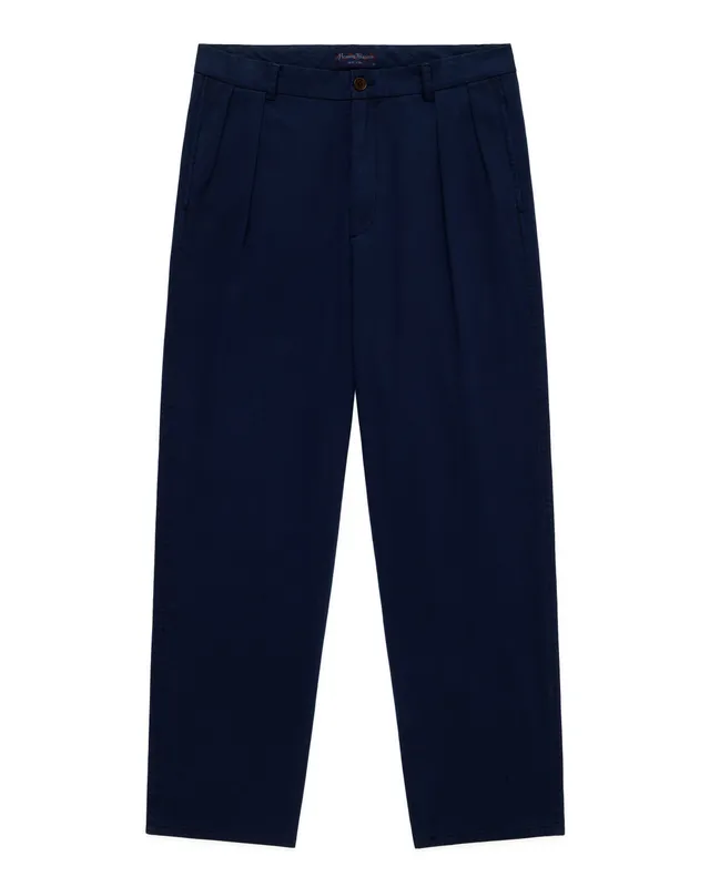 Pleated Relaxed Trouser Navy