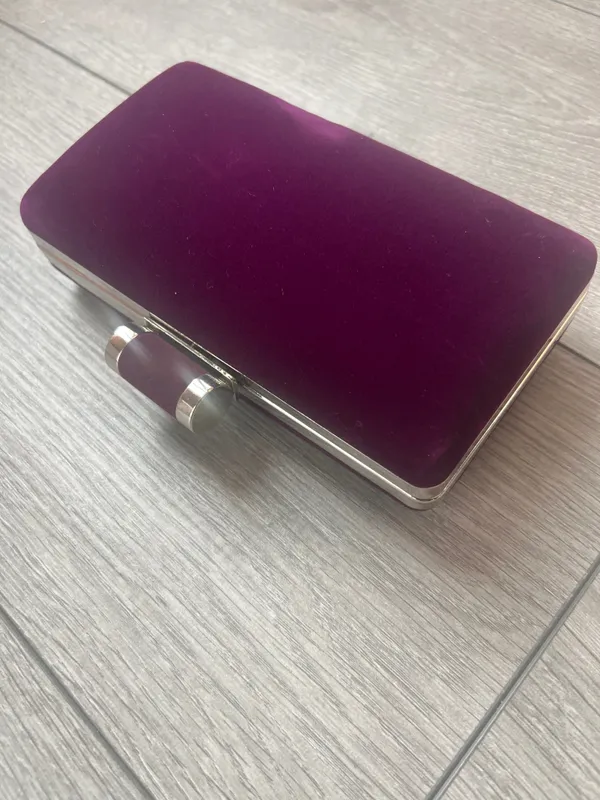 Plum Luxury Velvet Box Clutch Bag