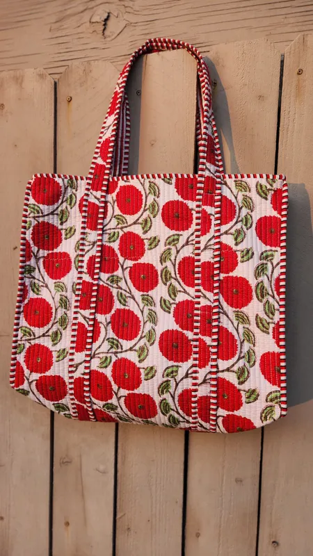 Poppy Structured Tote Bag With Zipper