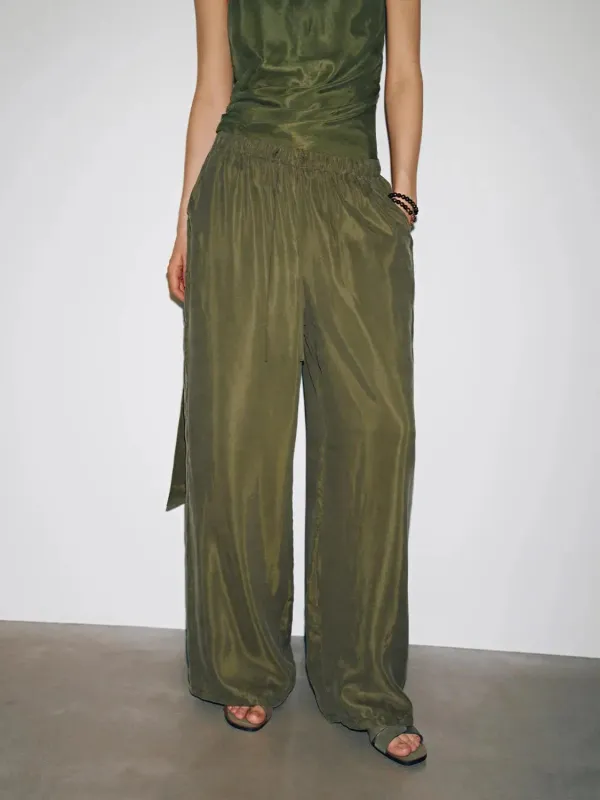 Pull On Wide Leg Pants Casual Everyday Wear