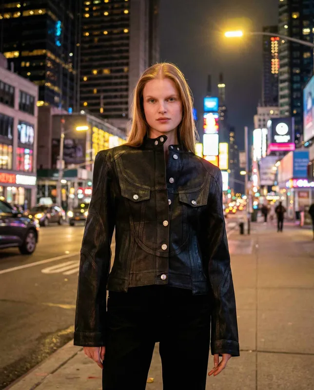 Pure Cotton Shiny Coated Denim Jacket
