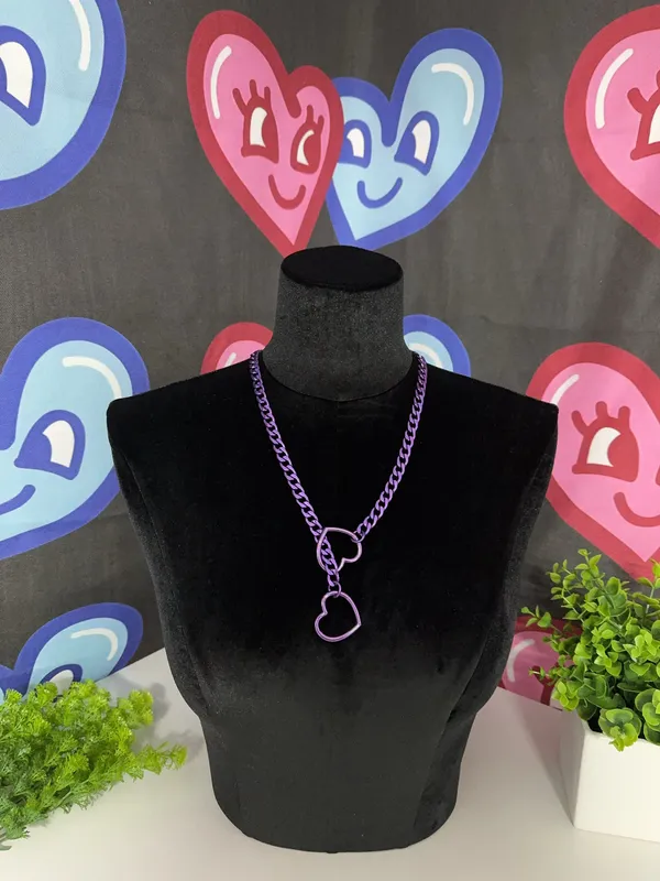 Purple Heart With Purple Chain