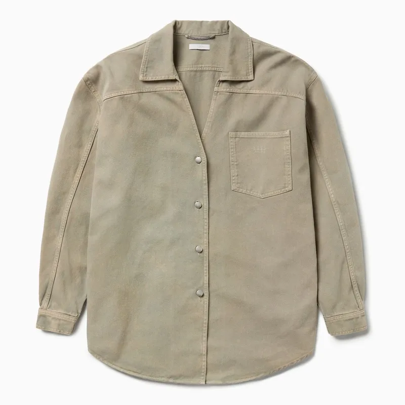 Relaxed Olive Utility Overshirt