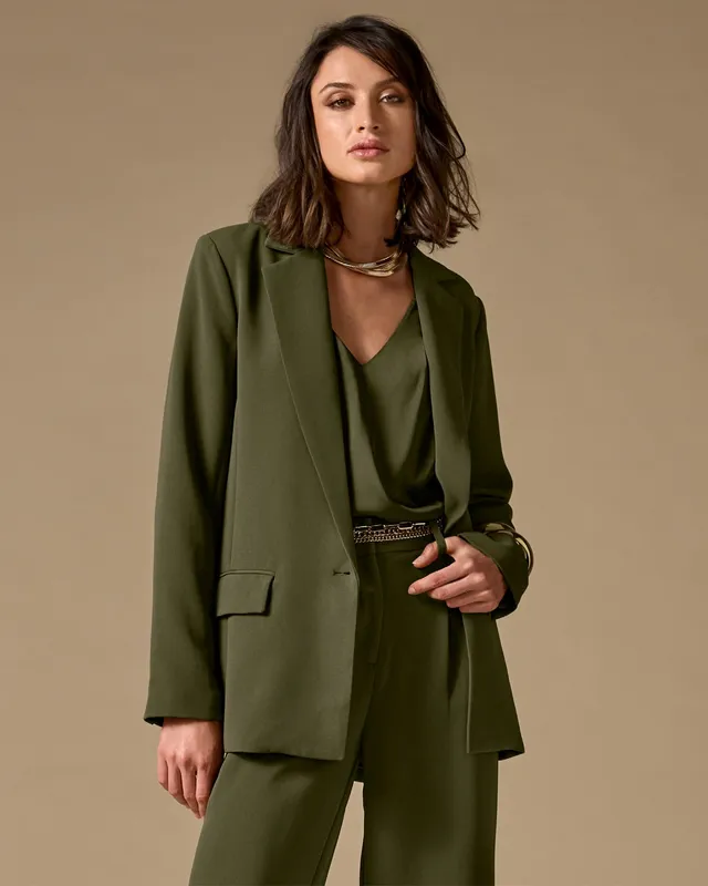 Relaxed Single Button Blazer