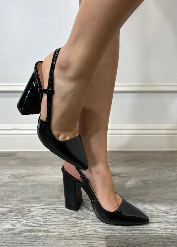 Renata Black Block Heels