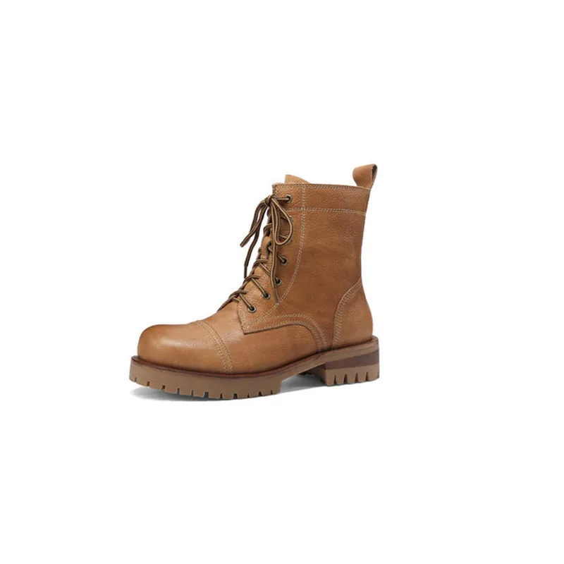 Sage Green Nubuck Lace-Up Boots