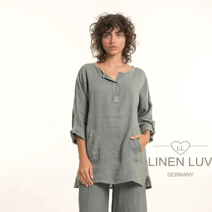 Sage Linen Blouse