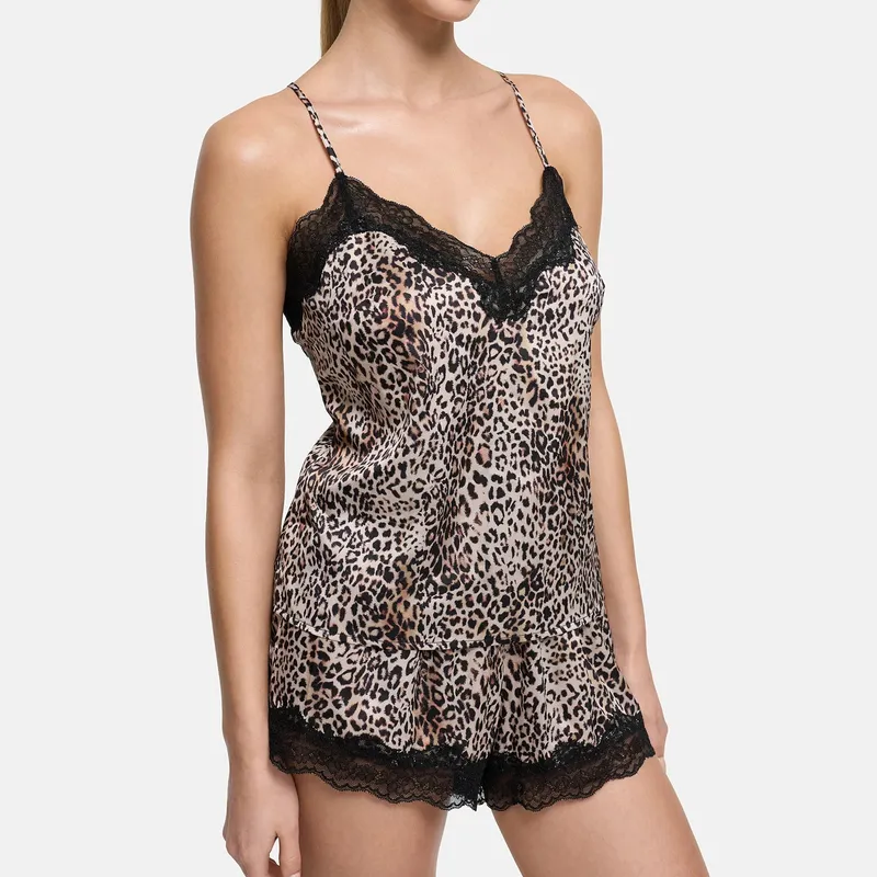 Satin Cami Top Mit Spitze