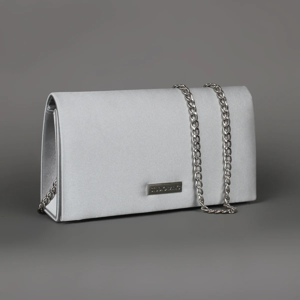 Satin Clutch Silver Satin
