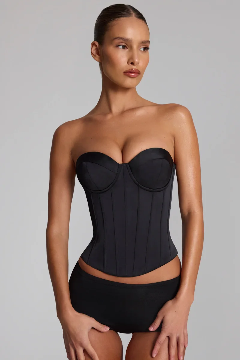 Satin Lace-up Corset Top