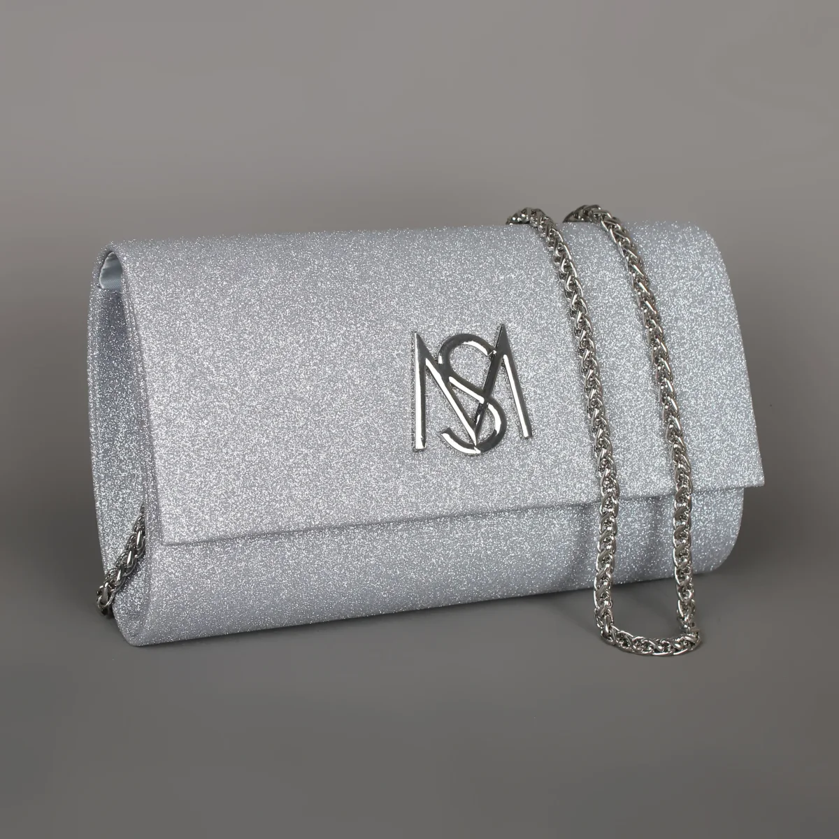 Shimmer Clutch Silver Glitter