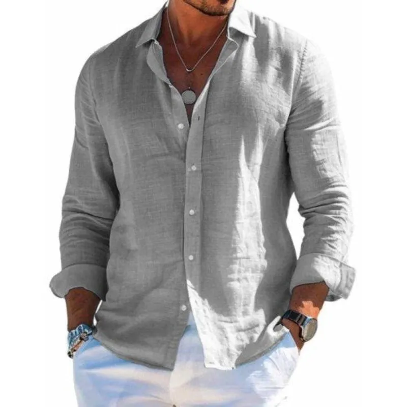 Shirt Linen Button-up Short Sleeve Regular Fit